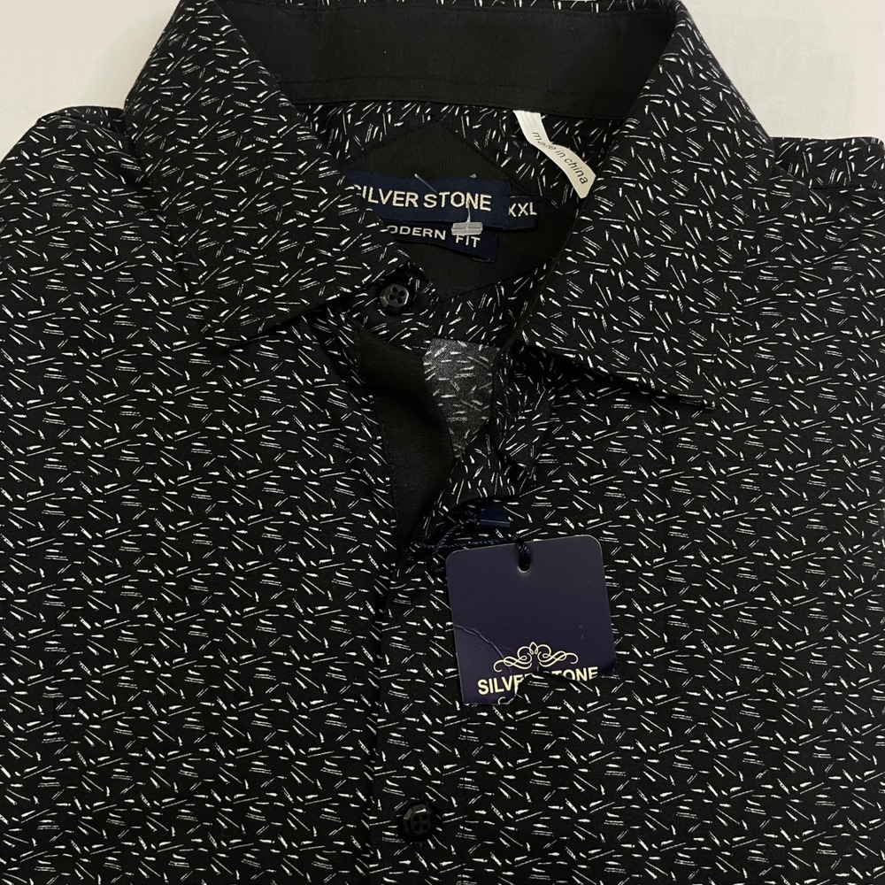 Silver Stone Mens XXL Modern Fit‎ Long Sleeve Button Down Shirt NWT